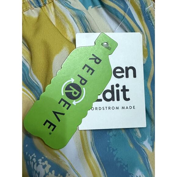 Open Edit Men's Yellow/Blue Swirl Recycled Volley Swim Trunks XXL NWT - Picture 8 of 9